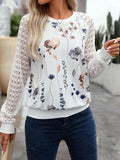 Printed Round Neck Long Sleeve Top - Trendsi
