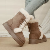 Lace-Up Winter Boots - Trendsi - Flyclothing LLC
