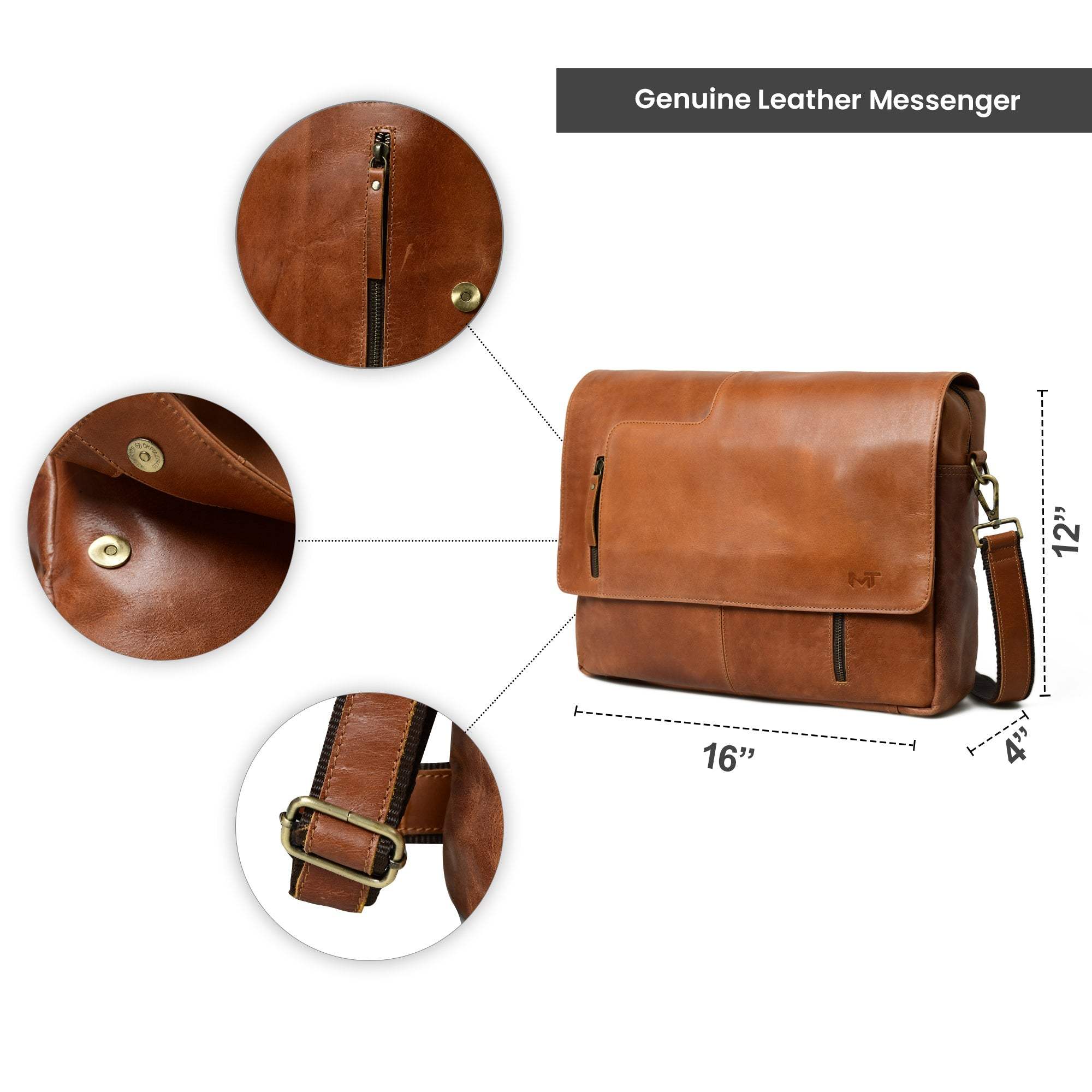 Wilson Tan Leather Crossbody Bag - Classy Leather Bags - Flyclothing LLC