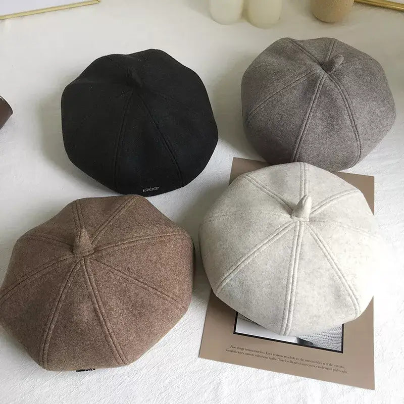 Solid Color Beret Hat - Trendsi - Flyclothing LLC