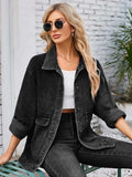 Button Up Long Sleeve Denim Jacket - Trendsi - Flyclothing LLC