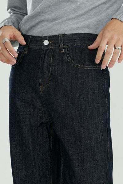 Mid Rise Jeans with Pockets - Trendsi - Flyclothing LLC