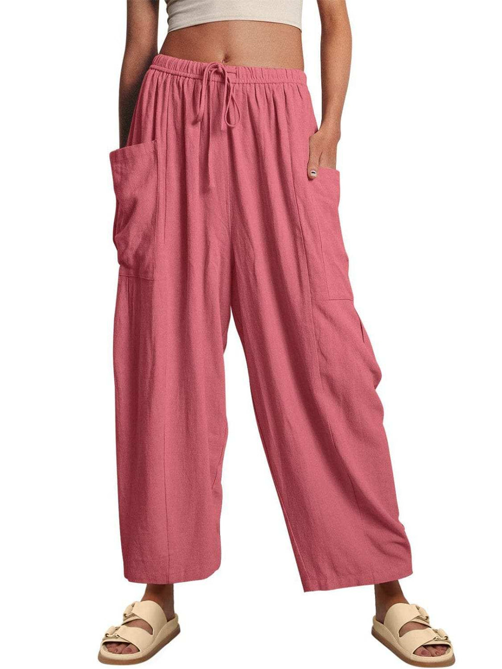 Full Size Wide Leg Pants with Pockets Plus Size - Trendsi - Flyclothing LLC