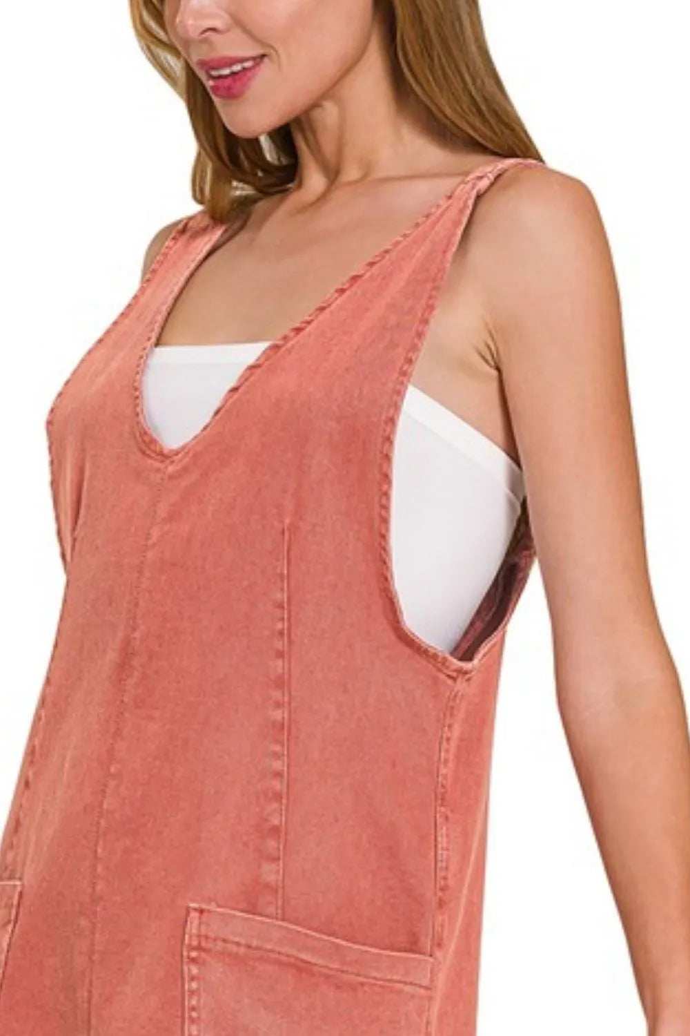 Zenana Washed Adjustable Strap Denim Overall Dress - Trendsi - Flyclothing LLC