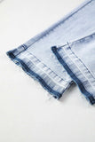 Raw Hem Straight Jeans with Pockets - Trendsi - Flyclothing LLC