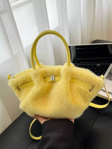 Fluffy Crossbody Bag with Buckle Detail - Trendsi - Flyclothing LLC
