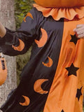 Halloween Two-Tone Star & Moon Print Jumpsuit - Trendsi - Flyclothing LLC