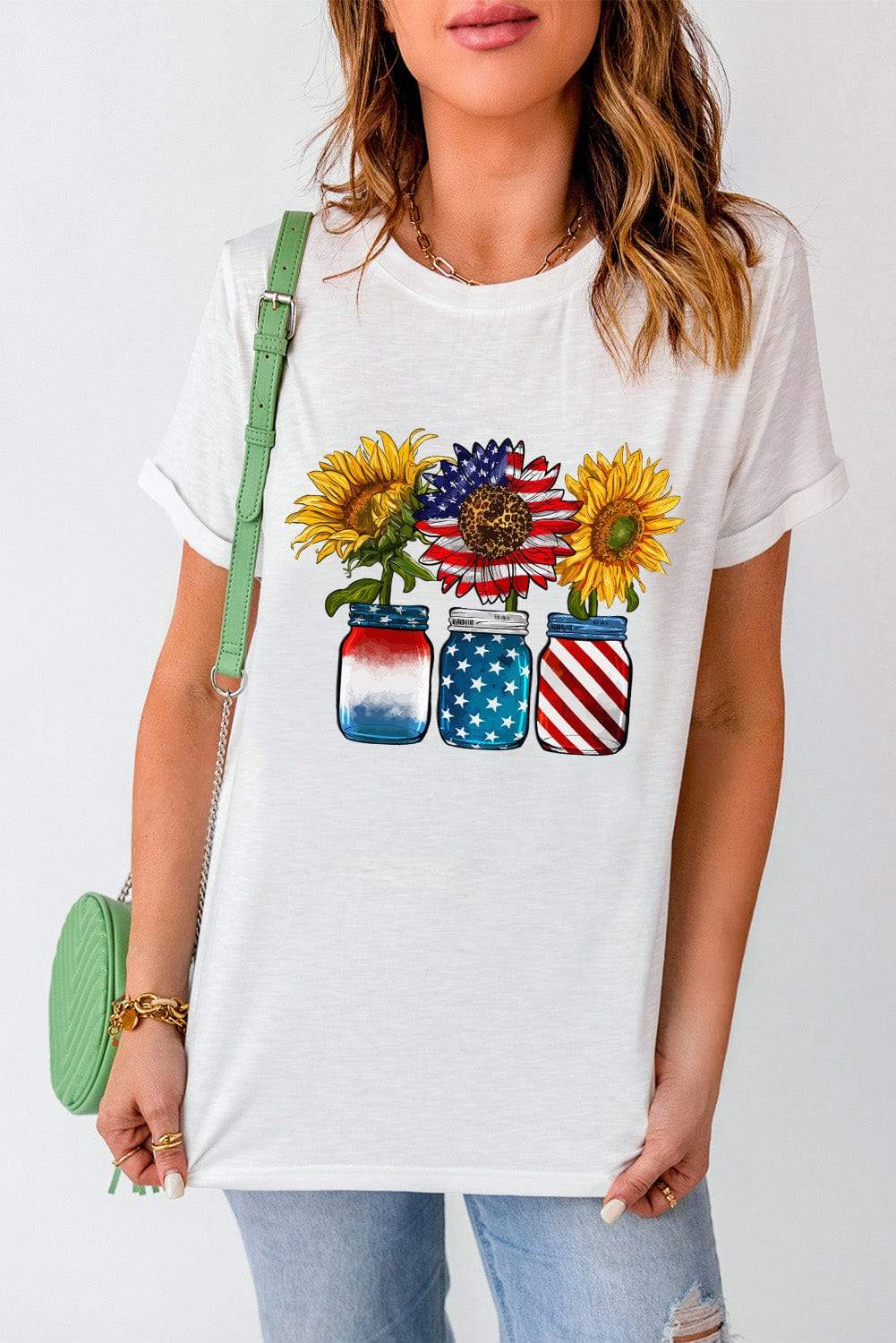 Graphic Round Neck Short Sleeve T-Shirt - Trendsi - Flyclothing LLC