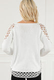 Scoop Neck Hollow Out Sweater - Trendsi