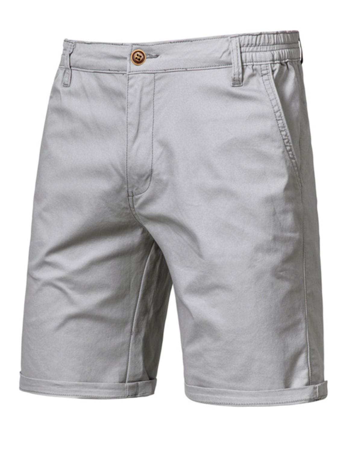 Men's Elastic Waist Shorts with Pockets - Trendsi - Flyclothing LLC