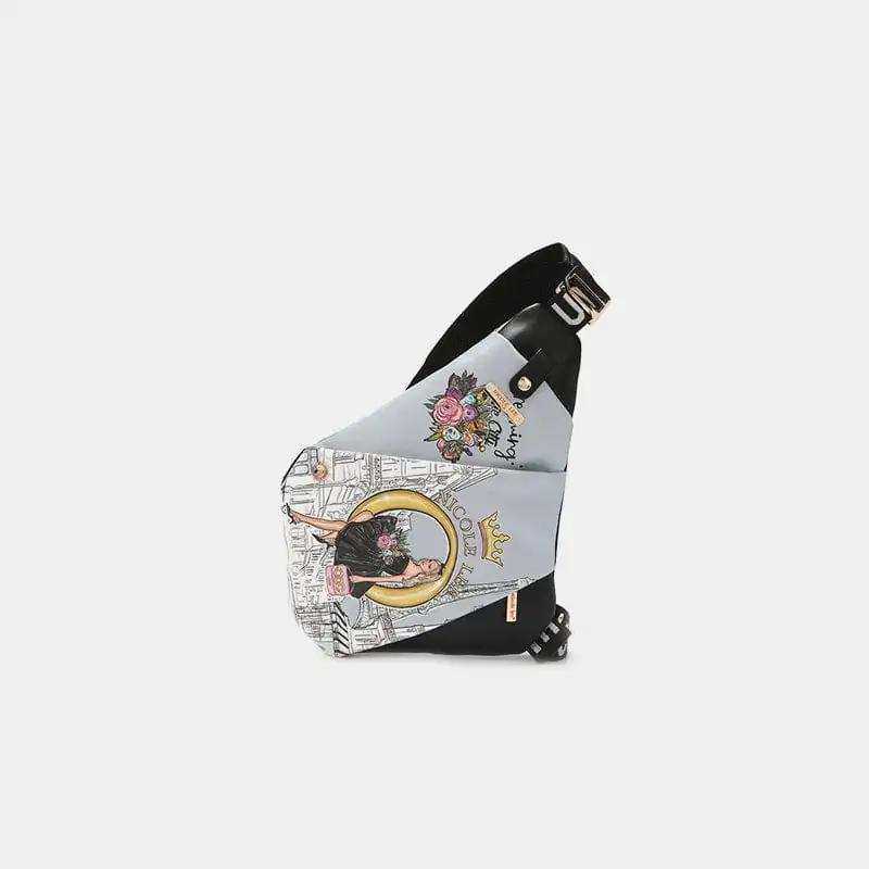 Nicole Lee USA Vegan Leather Leopard & Lip Pattern Crossbody Bag - Trendsi - Flyclothing LLC
