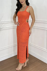 Cutout Side Slit Maxi Tank Dress - Trendsi - Flyclothing LLC