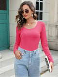 Round Neck Long Sleeve T-Shirt - Trendsi - Flyclothing LLC