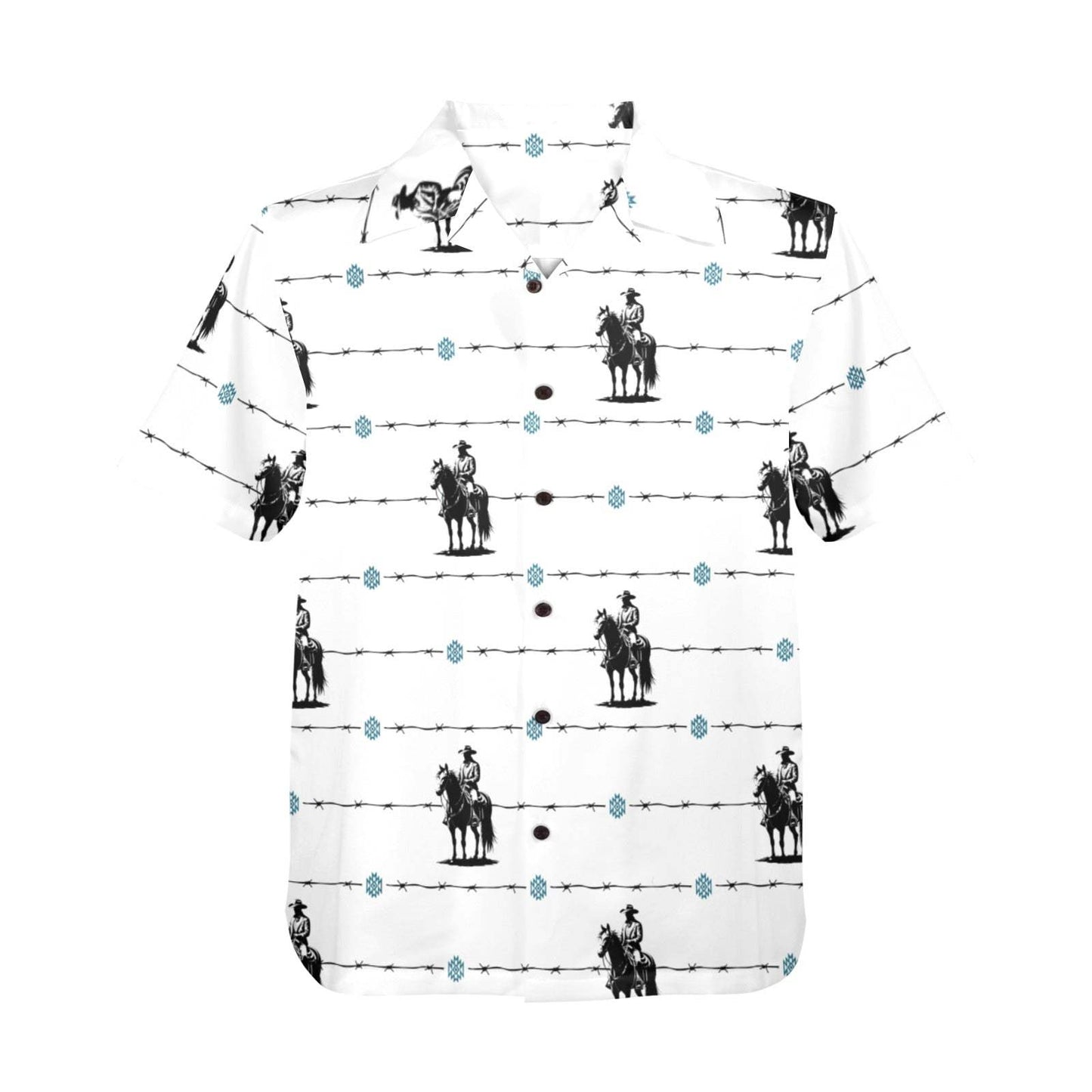 Baha Ranch Saddle Up Western Hawaiian Shirt Made in America - Baha Ranch Western Wear - Flyclothing LLC