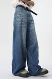 Wide Leg Men's Jeans with Pockets - Trendsi