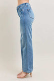 Judy Blue Full Size Tummy Control Vintage Wash Straight Jeans Plus Size - Trendsi - Flyclothing LLC