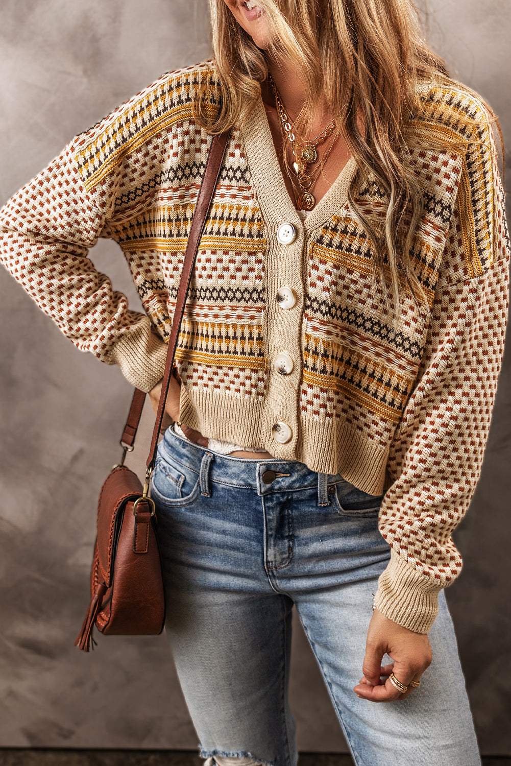 Button Down Long Sleeve Cardigan - Trendsi - Flyclothing LLC