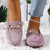 Comfortable Flat Loafers with Decorative Buckle - Trendsi - Flyclothing LLC
