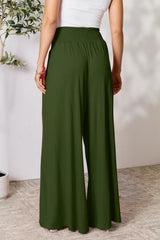 Basic Bae Full Size Smocked Wide Waistband Wide Leg Pants - ShopBasicbae - Flyclothing LLC