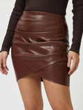 Ruched Asymmetrical Hem Skirt - Trendsi