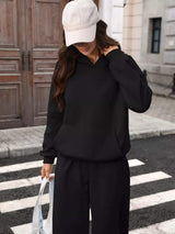 Kangaroo Pocket Hoodie and Wide-Leg Pant Set - Trendsi - Flyclothing LLC