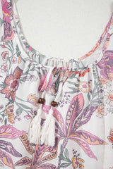 Multicolour Floral Tie Neck Sleeveless Mini Dress - Trendsi - Flyclothing LLC