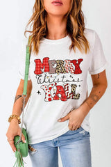 Letter Graphic Round Neck Short Sleeve T-Shirt - Trendsi - Flyclothing LLC