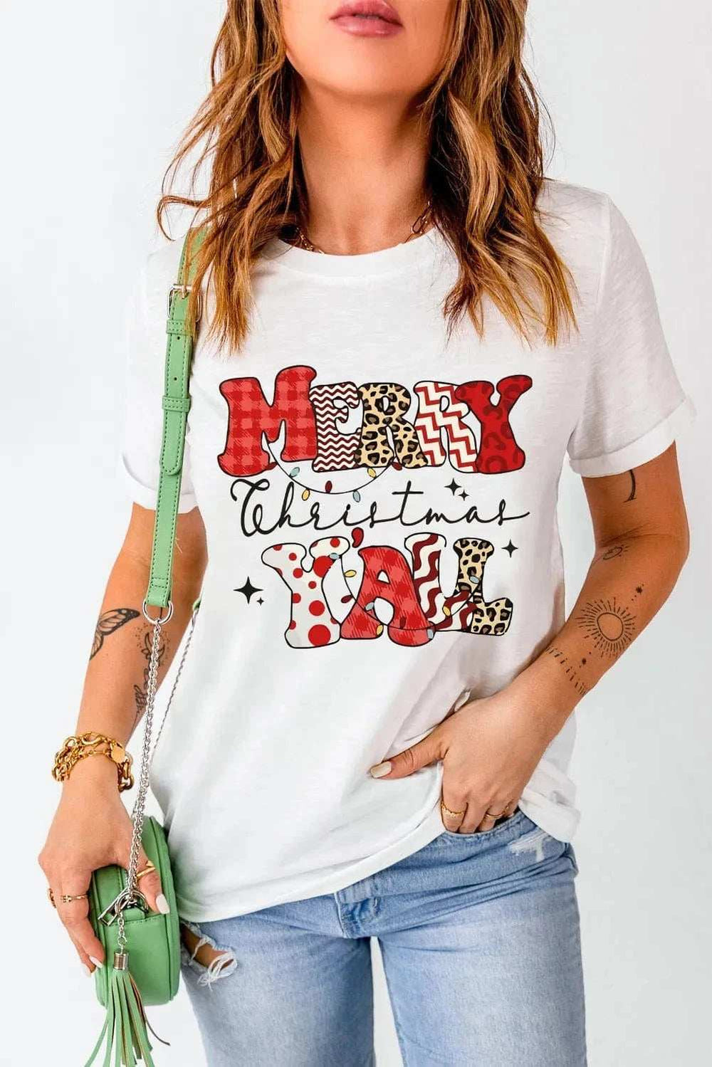 Letter Graphic Round Neck Short Sleeve T-Shirt - Trendsi - Flyclothing LLC
