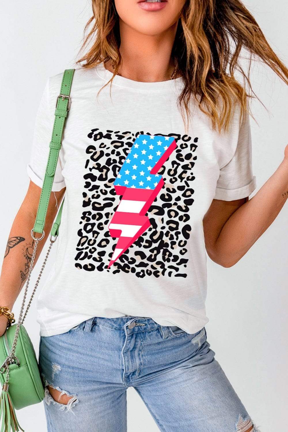 Graphic Round Neck Short Sleeve T-Shirt - Trendsi - Flyclothing LLC