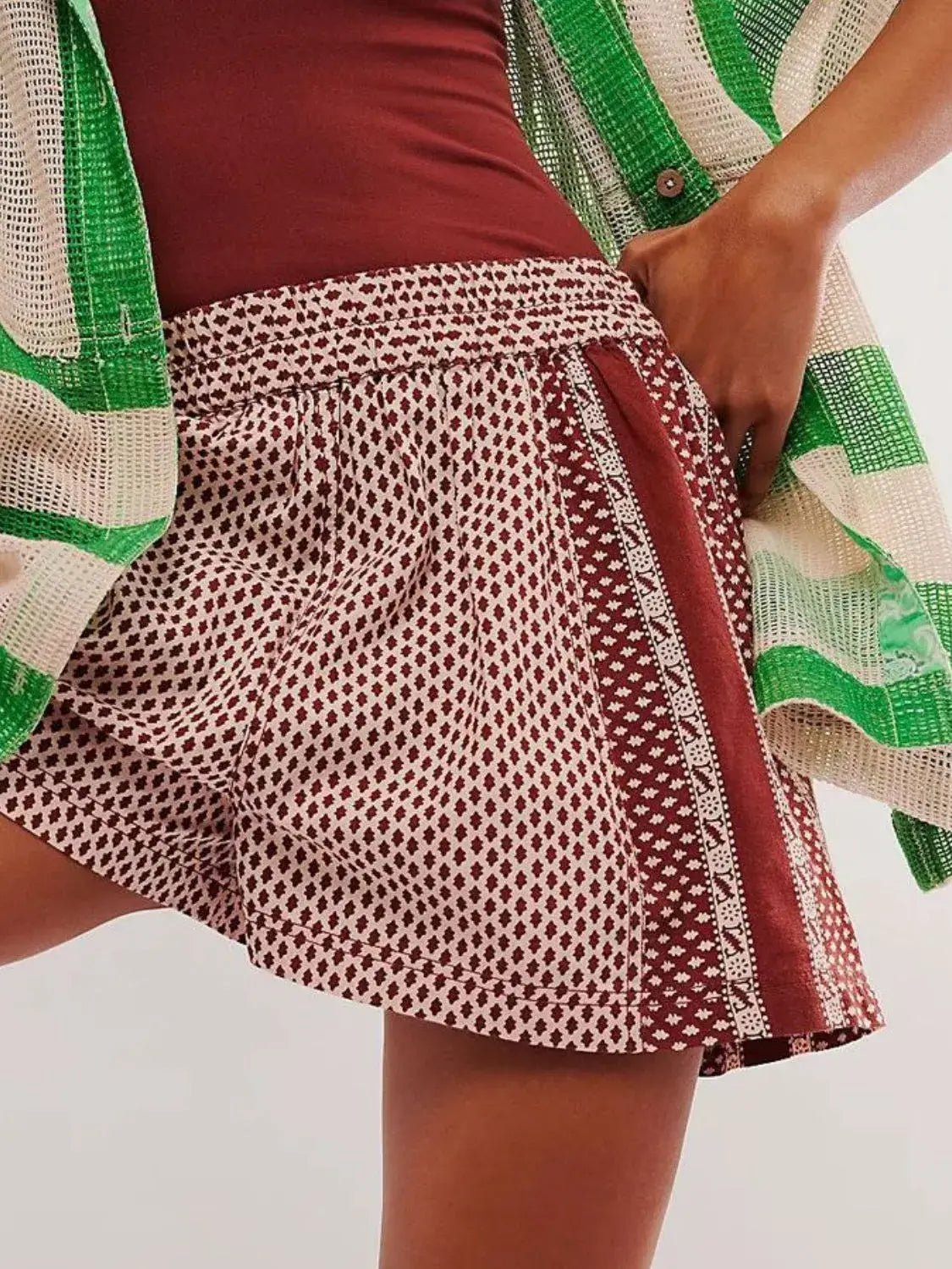 Elastic Waist Shorts - Trendsi - Flyclothing LLC