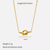 18K Gold-Plated Knot Pendant Necklace - Trendsi - Flyclothing LLC