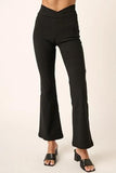 Mittoshop Surplice V Waist Flare Pants - Trendsi