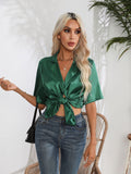 Button Down Short Sleeve Shirt - Trendsi