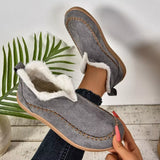 Round Toe Sherpa-Lined Slip-Ons - Trendsi - Flyclothing LLC