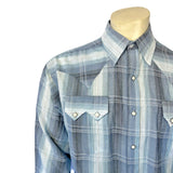 Rockmount Ranch Wear Men's Classic Slate Blue Ombre Stripe Sawtooth Western Shirt - Rockmount Clothing - Flyclothing LLC