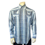 Rockmount Ranch Wear Men's Classic Slate Blue Ombre Stripe Sawtooth Western Shirt - Rockmount Clothing - Flyclothing LLC