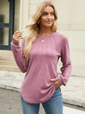 Round Neck Long Sleeve T-Shirt - Trendsi