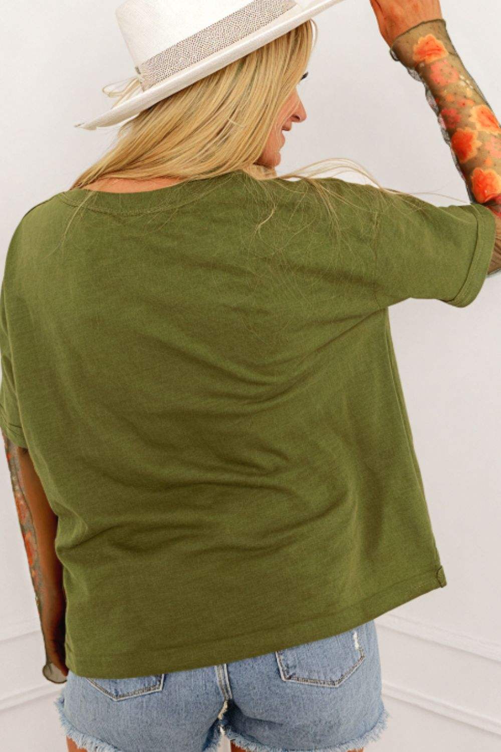 Faux Two Piece Floral Long Sleeve Patchwork Top - Trendsi - Flyclothing LLC
