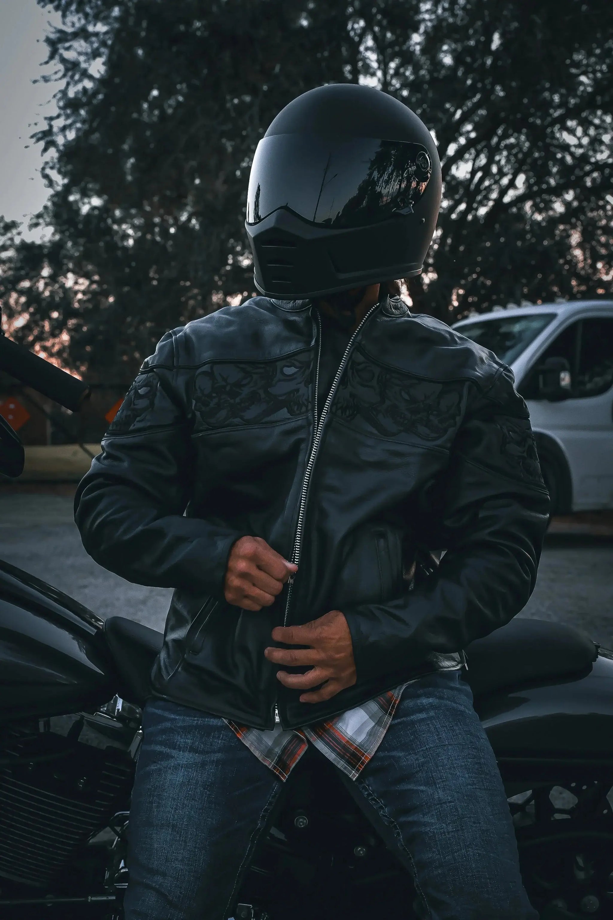 Phantom - Men's Premium Leather motorcycle Jacket - Unik Just for Bikers - Flyclothing LLC