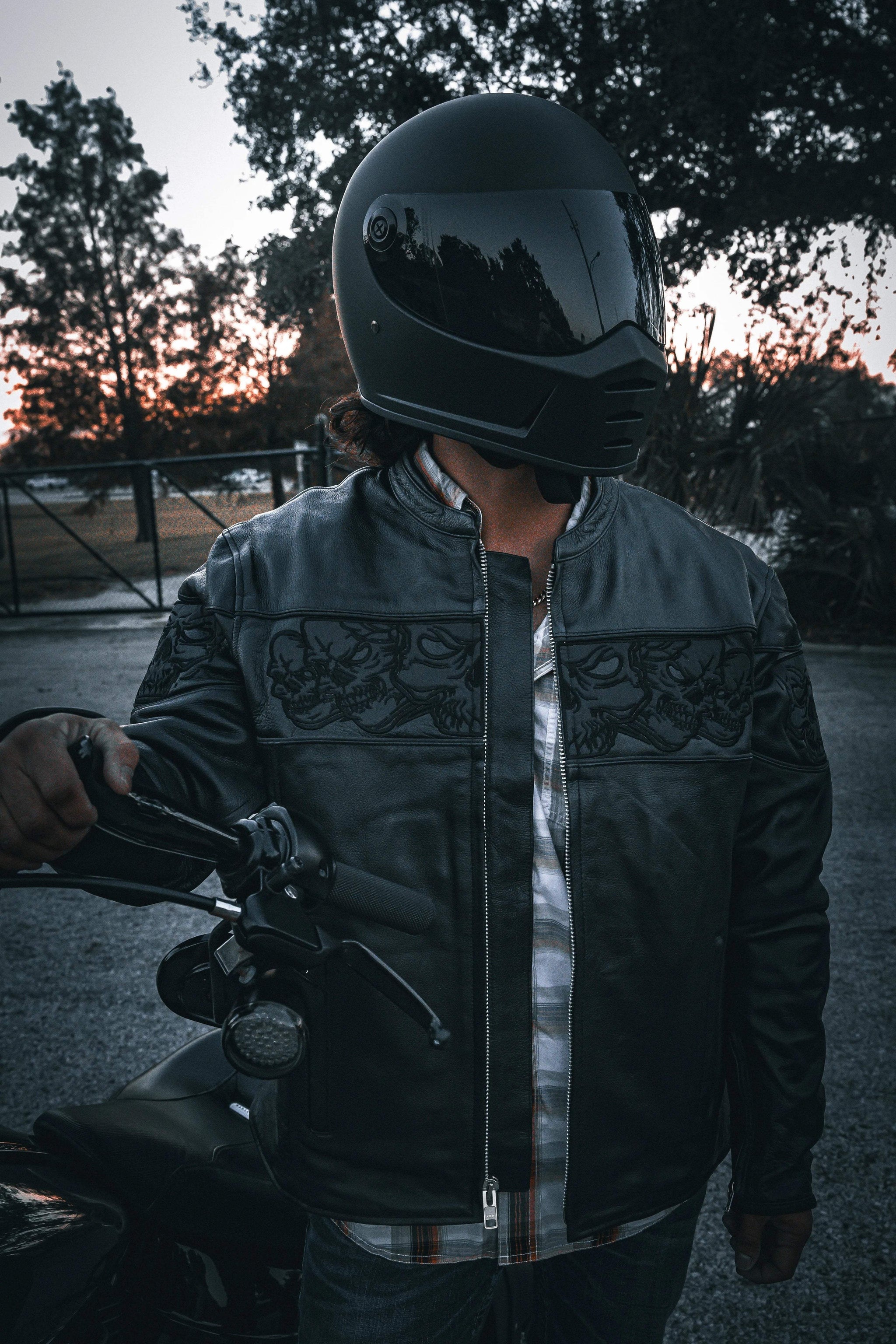 Phantom - Men's Premium Leather motorcycle Jacket - Unik Just for Bikers - Flyclothing LLC