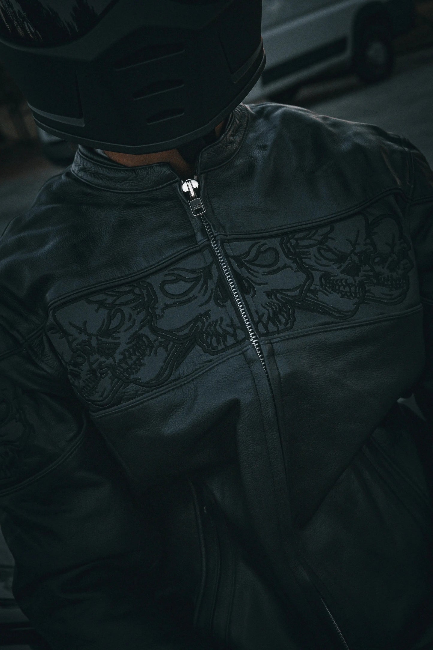 Phantom - Men's Premium Leather motorcycle Jacket - Unik Just for Bikers - Flyclothing LLC