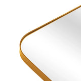 32" Gold Iron Tilting Framed Accent Mirror - Homeroots - Flyclothing LLC