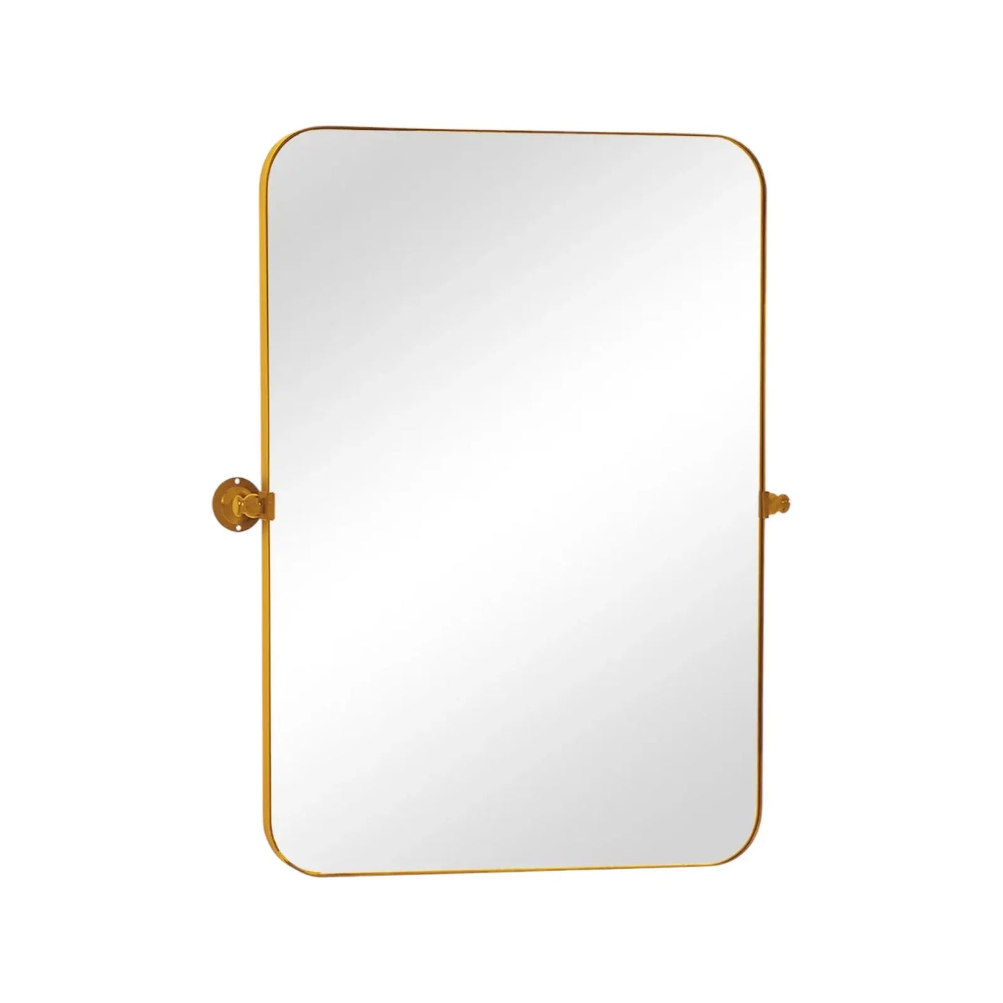 32" Gold Iron Tilting Framed Accent Mirror - Homeroots - Flyclothing LLC