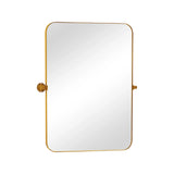 32" Gold Iron Tilting Framed Accent Mirror - Homeroots - Flyclothing LLC