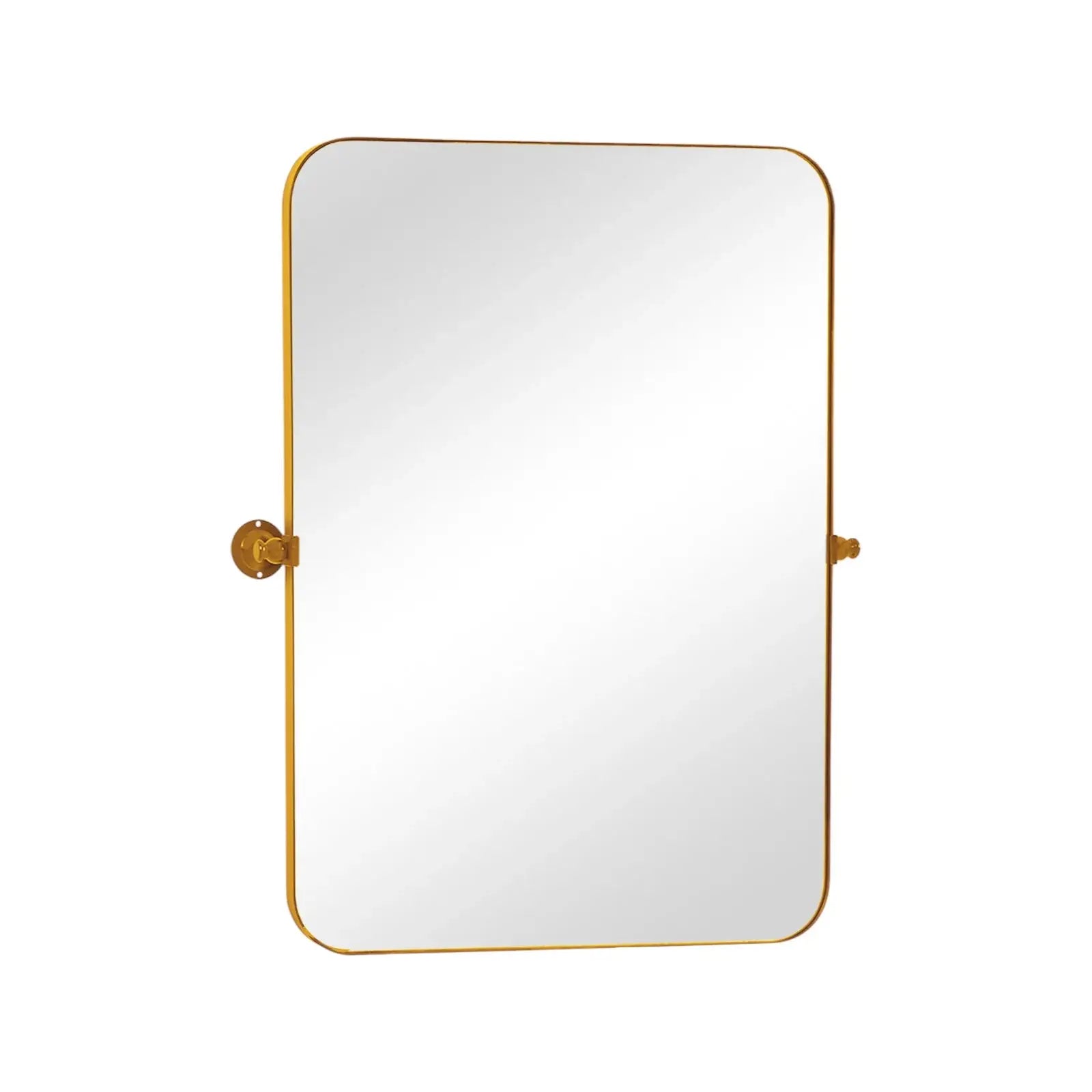 32" Gold Iron Tilting Framed Accent Mirror - Homeroots - Flyclothing LLC