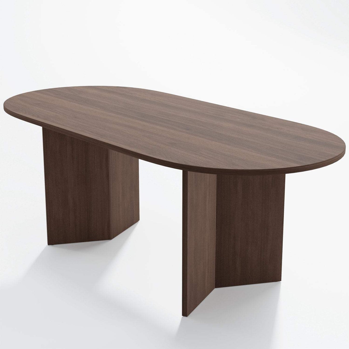 67" Brown Wood Double Pedestal Base Oval Dining Table - HomeRoots - Flyclothing LLC