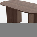 67" Brown Wood Double Pedestal Base Oval Dining Table - HomeRoots - Flyclothing LLC