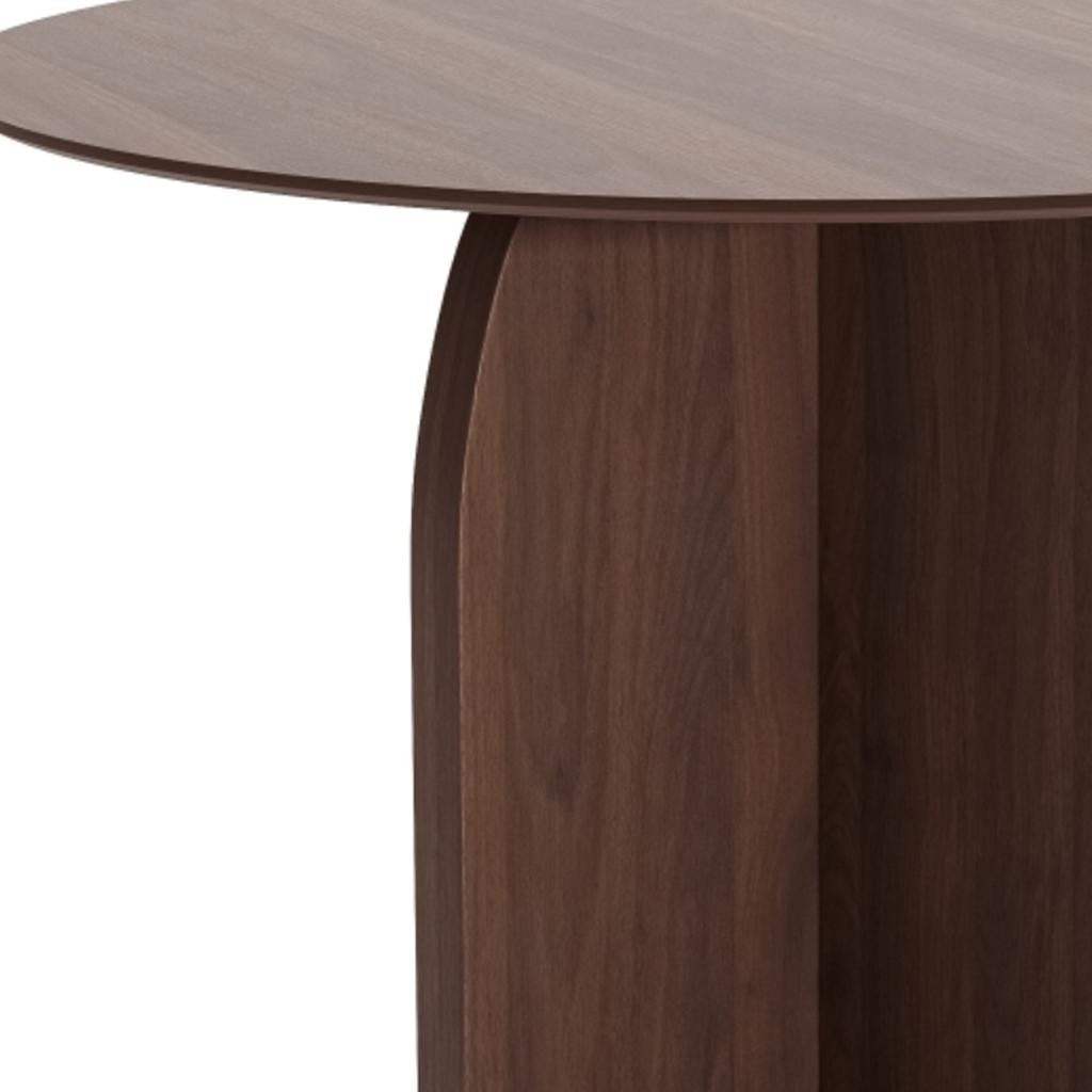 42" Brown Wood Pedestal Base Round Top Dining Table - HomeRoots - Flyclothing LLC