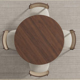 42" Brown Wood Pedestal Base Round Top Dining Table - HomeRoots - Flyclothing LLC