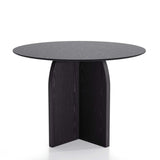 42" Black Wood Pedestal Base Round Top Dining Table - HomeRoots - Flyclothing LLC